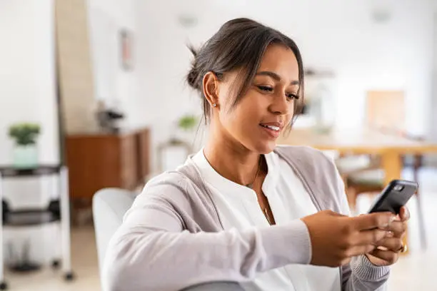 woman using cell phone