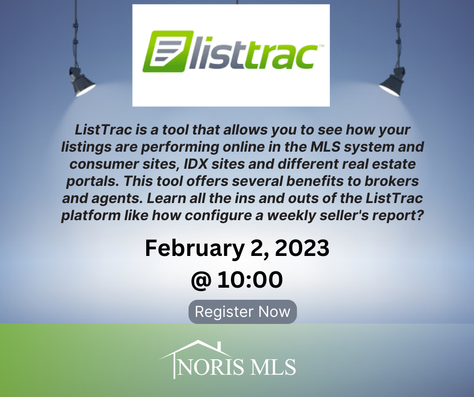 ListTrac is a tool that allows you to see how your listings are performing online in the MLS system and consumer sites, IDX sites and different real estate portals.
February 2 2023 at 10:00
REGISTER NOW