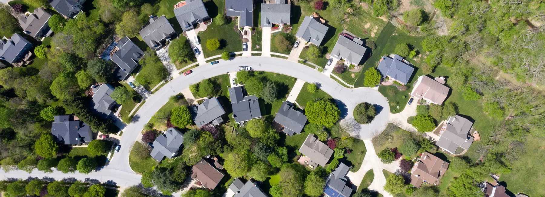 Aerial of housing association neighborhood