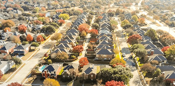 Ariel view of neighborhood