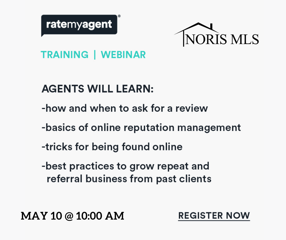 Register for the Rate my Agent Webinar May 10 at 10:am