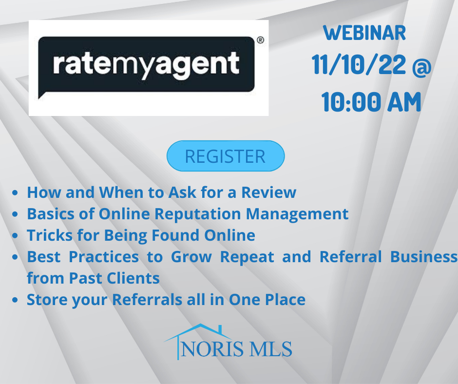Register for Rate My Agent 11/10/22 10am