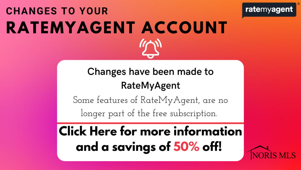 Learn about the changes to your RateMyAgent Account and how to save 50% on a new subscription. 