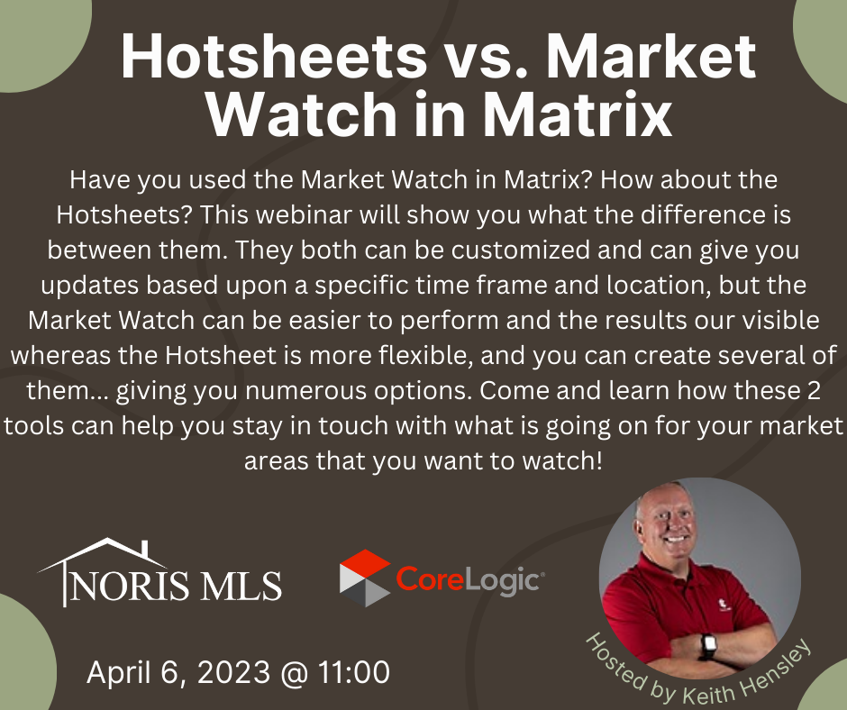 Hotsheets Vs. Market watch in Matrix Webinar. April 6, 2023 at 11