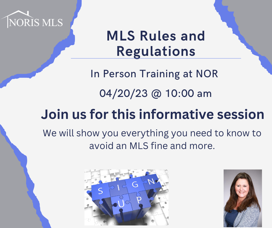 MLS Rules and Regulations in person training at NOR 04/20/23 at 10 AM