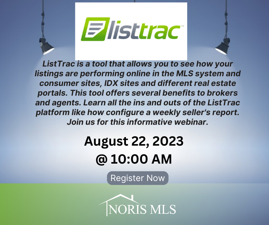 List Trac is a tool that allows you to see how your listings are doing online, join us for this informative webinar August 22, 2023
