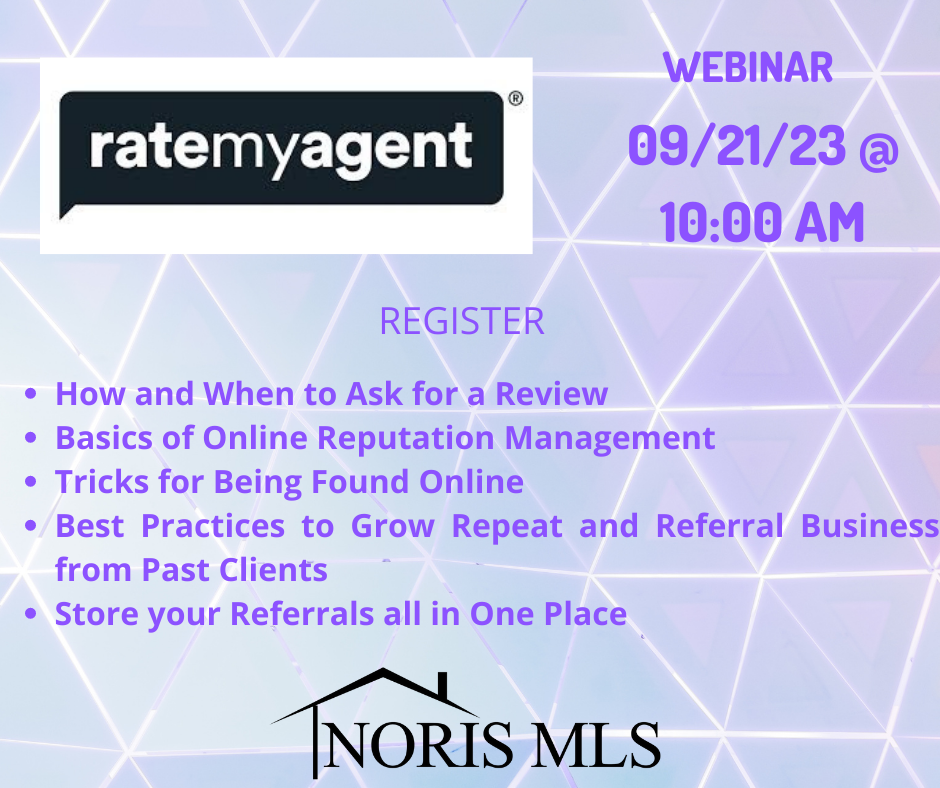 Rate My Agent Webinar 9/21/23 at 10 a.m.