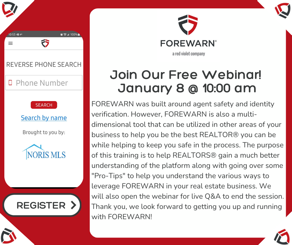 Forewarn Webinar January 8 at 10:00 Forewarn was built around agent safety and identity verification